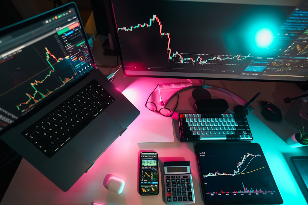 businessman table global finance and cryptocurrency markets